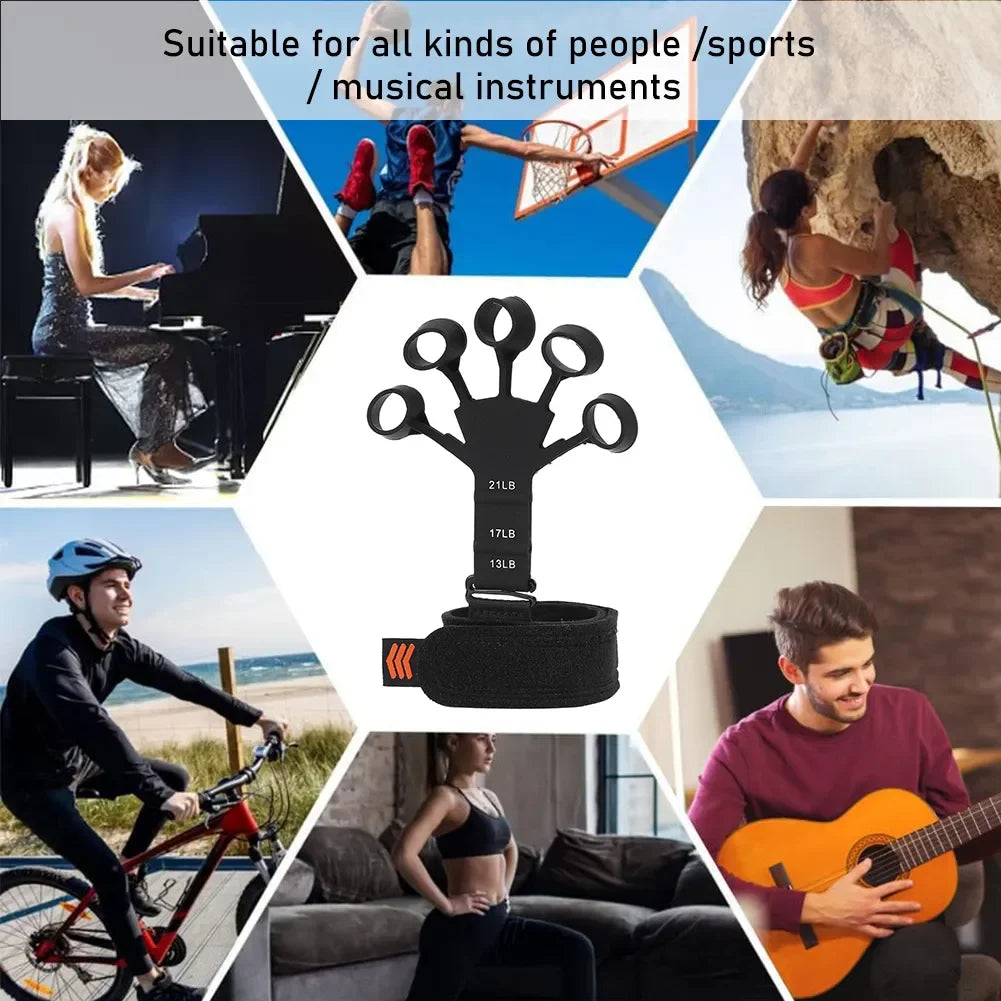 Finger grip trainer for guitar players and rehabilitation