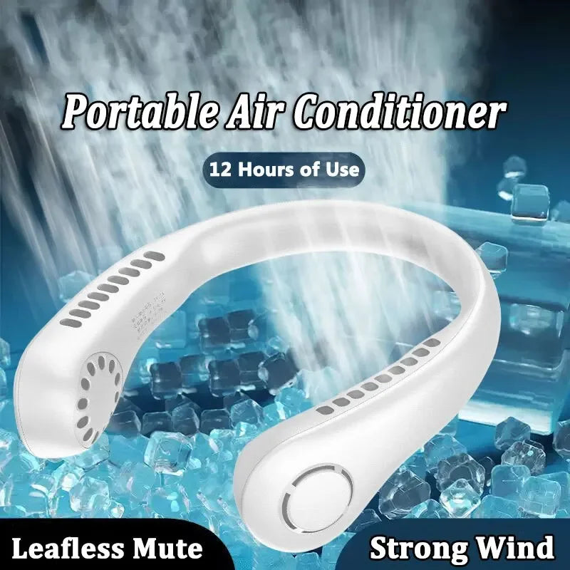 Bladeless USB Rechargeable Neck Cooler Fan – Portable Air Cooler for Summer Heat in Pakistan