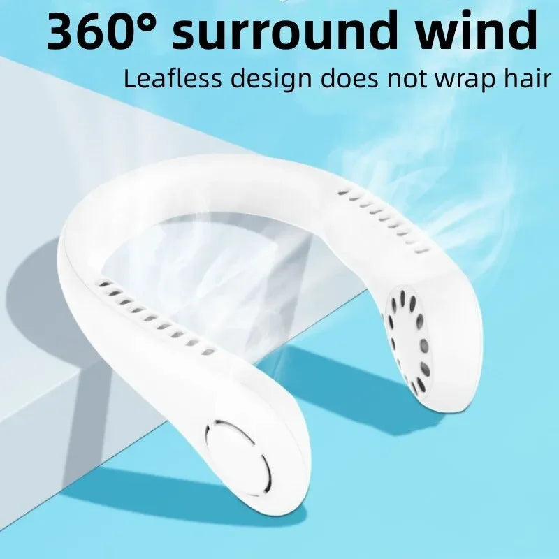 Bladeless USB Rechargeable Neck Cooler Fan – Portable Air Cooler for Summer Heat in Pakistan