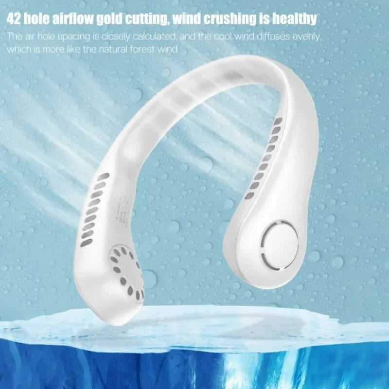 Bladeless USB Rechargeable Neck Cooler Fan – Portable Air Cooler for Summer Heat in Pakistan