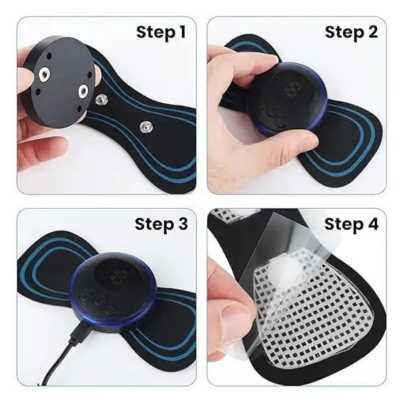 Wireless EMS Mini Body Massager – Butterfly Muscle Stimulator for Pain Relief & Blood Circulation