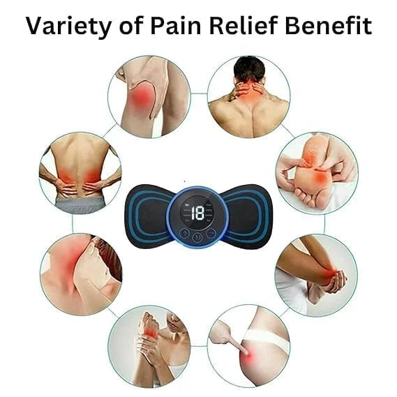 Wireless EMS Mini Body Massager – Butterfly Muscle Stimulator for Pain Relief & Blood Circulation