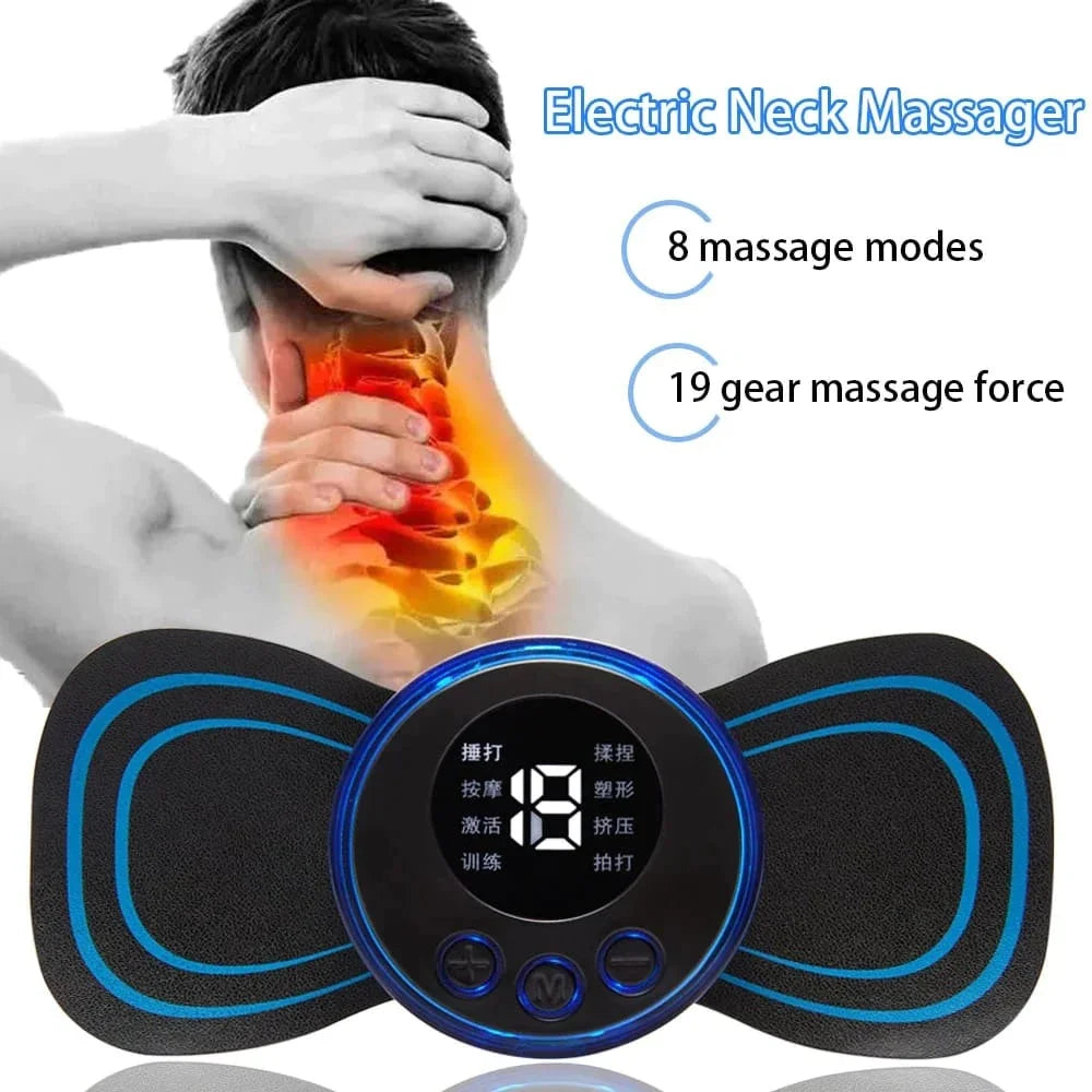 Wireless EMS Mini Body Massager – Butterfly Muscle Stimulator for Pain Relief & Blood Circulation