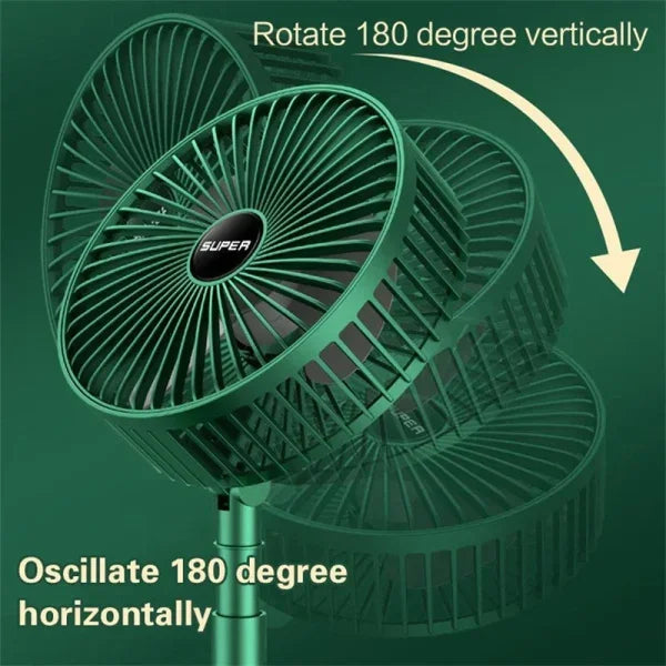 Folding Table Fan in Pakistan – Rechargeable Telescopic 3 Speed Desk Fan