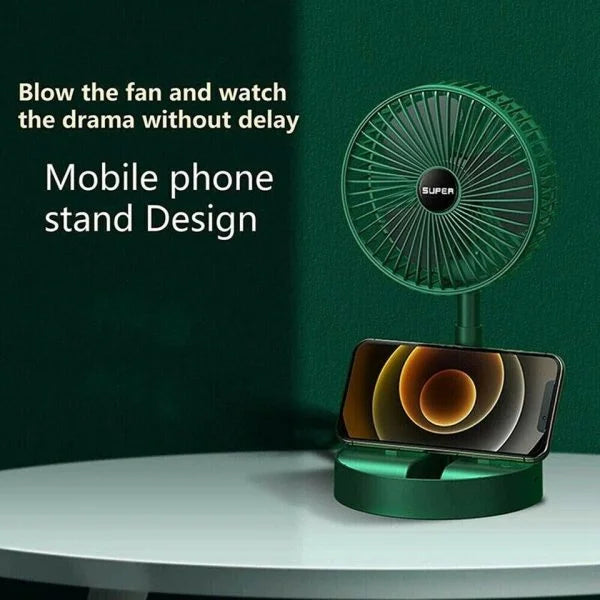 Folding Table Fan in Pakistan – Rechargeable Telescopic 3 Speed Desk Fan