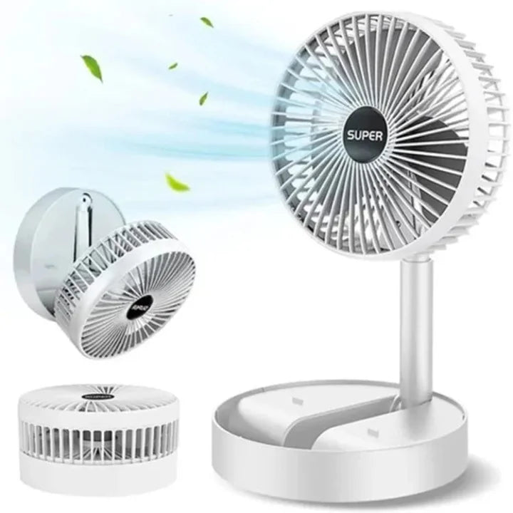 Folding Table Fan in Pakistan – Rechargeable Telescopic 3 Speed Desk Fan