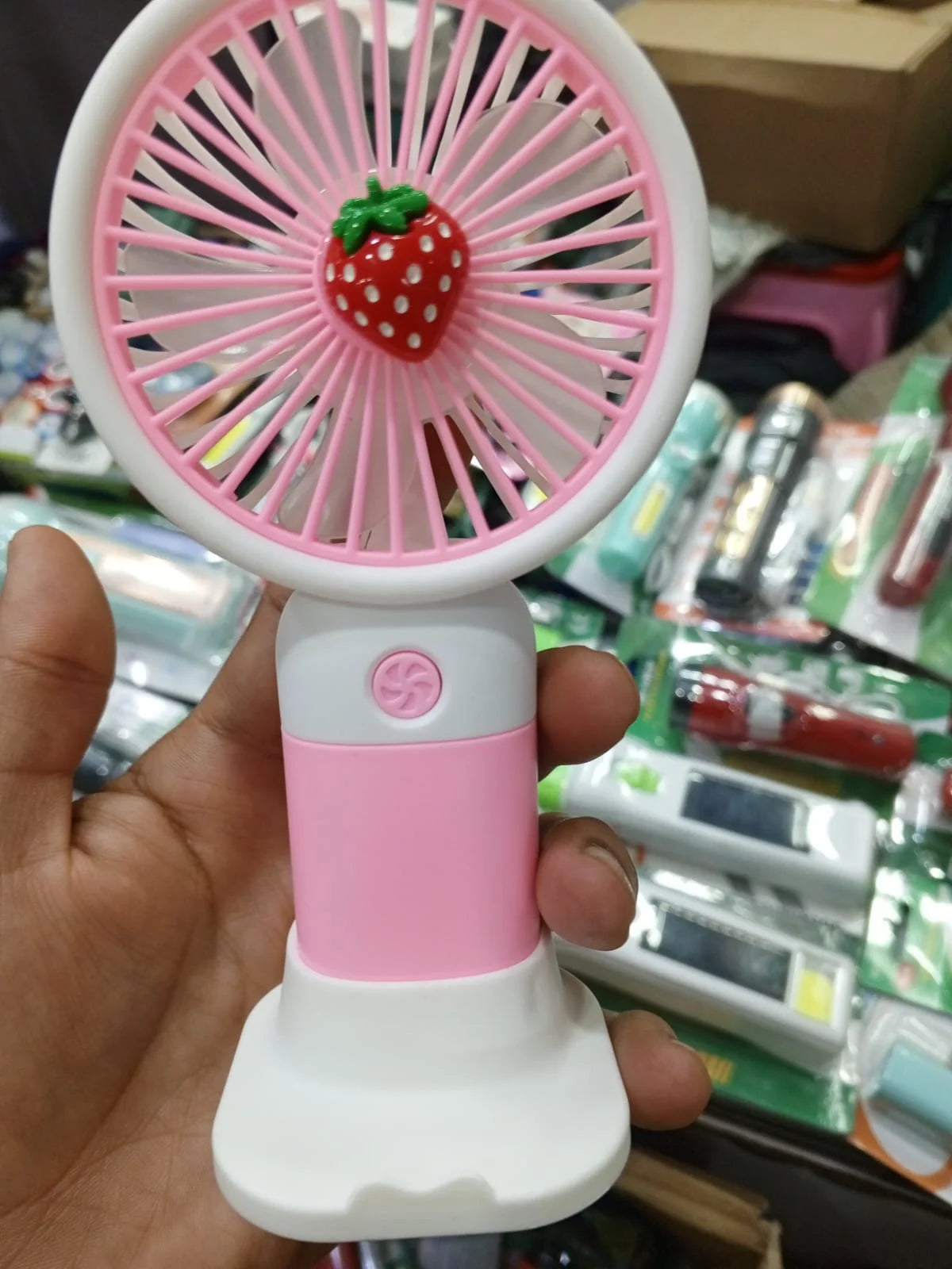 Mini Portable Fan Cute Rechargeable Fruit Character Hand Fan