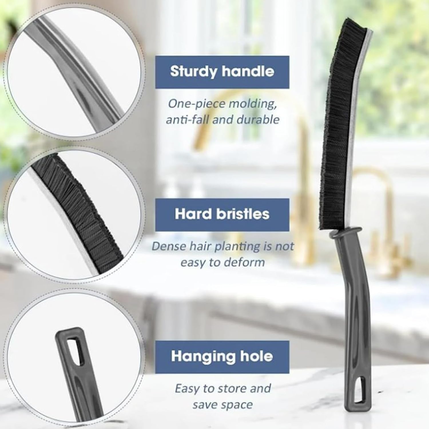 2 PCS Hard Bristle Crevice Cleaning Brush set for home use