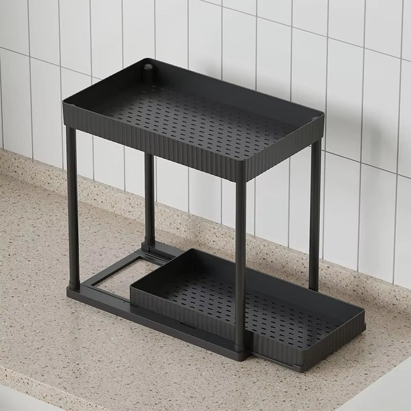 Rust-Proof Carbon Steel Kitchen Shelf for Bottles and Spice Jars