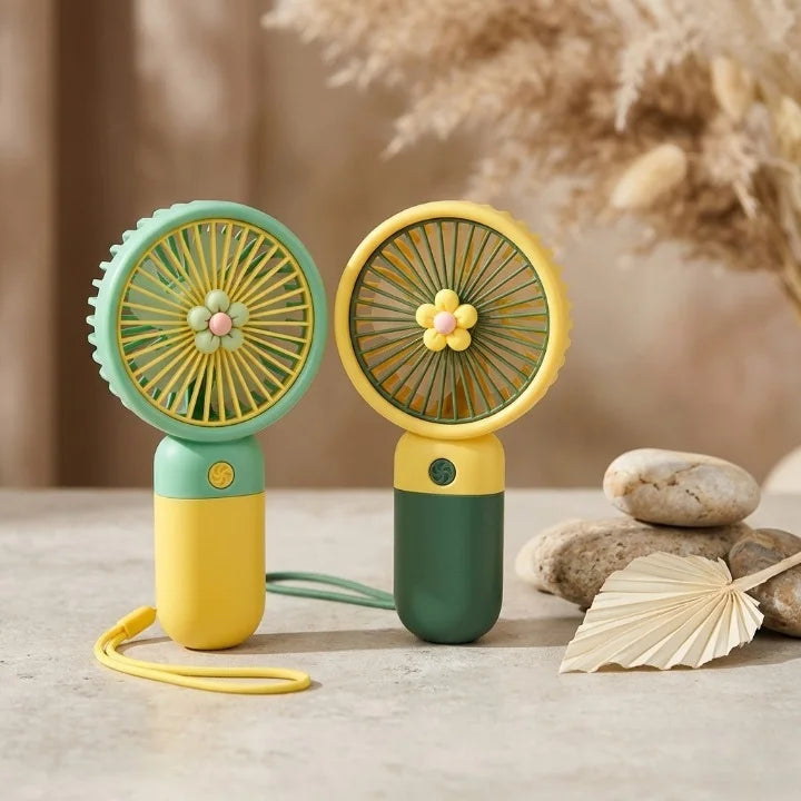 Mini Cute Flower Fan with 3 speed Rechargeable Fan
