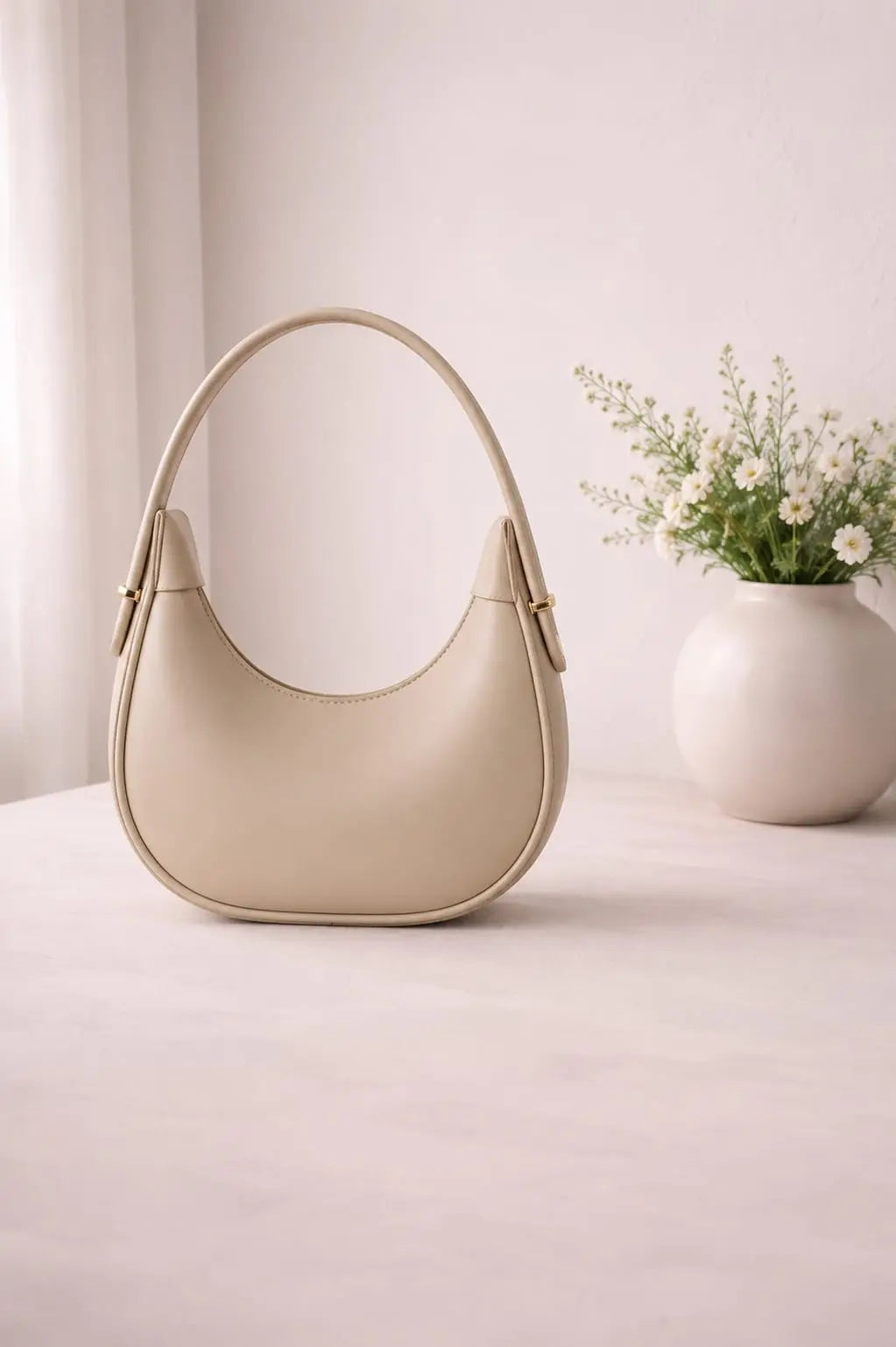 Half Moon Shoulder Bag Minimalist Elegant Handbag for Women SpectorGadgets