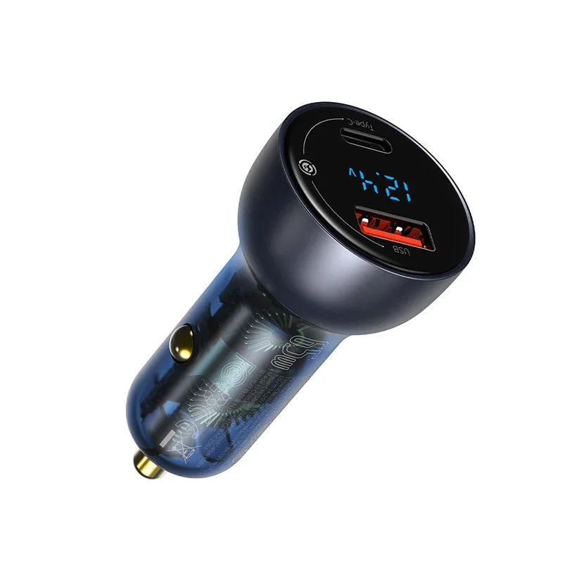 Baseus 65W Car Charger Pakistan Digital Display Charger