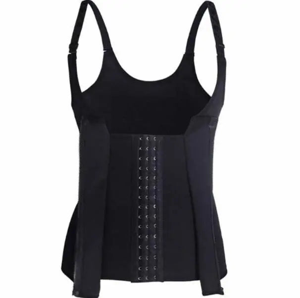 Black corset-style top with lace-up front on a white background