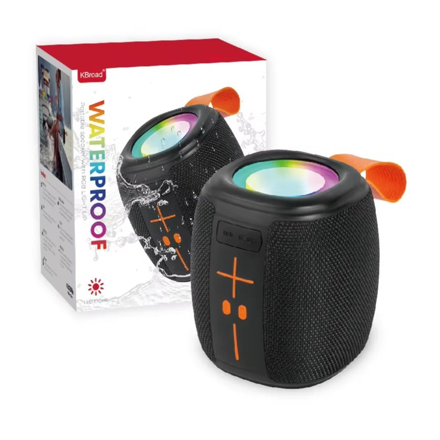 KBroad Portable Bluetooth Speaker with RGB LED Lights Front View