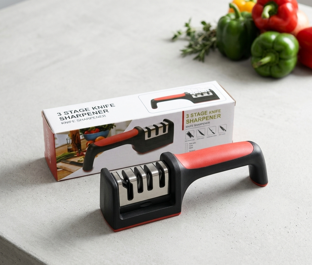 Non-slip base keeping the kitchen knife sharpening tool stable on countertops