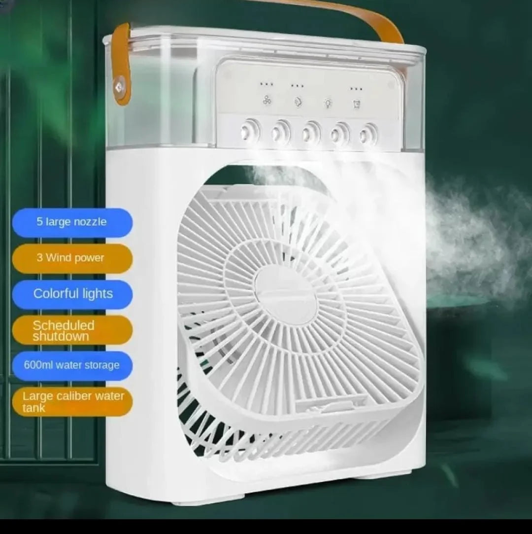 White humidifier with steam release on a dark green background