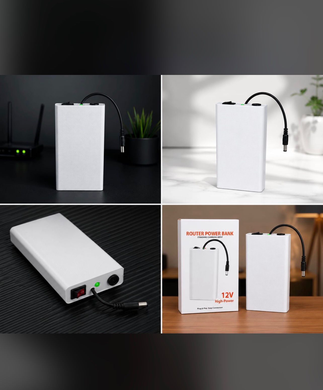 Back panel of the Xiaomi 20000mAh power bank for wifi router highlighting the 12V output port.