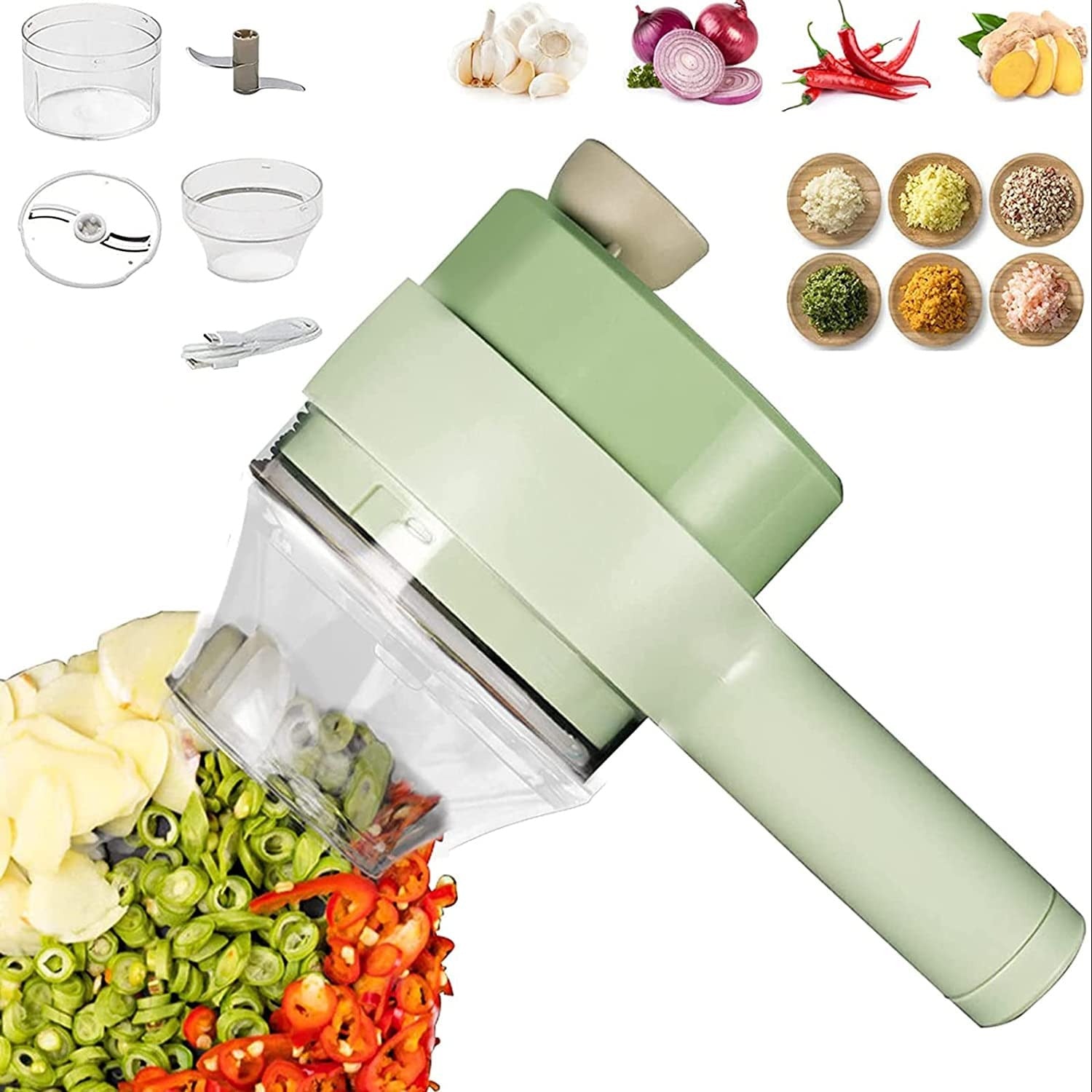 Multifunctional Electric Vegetable Slicer with Sharp Stainless Steel Blades