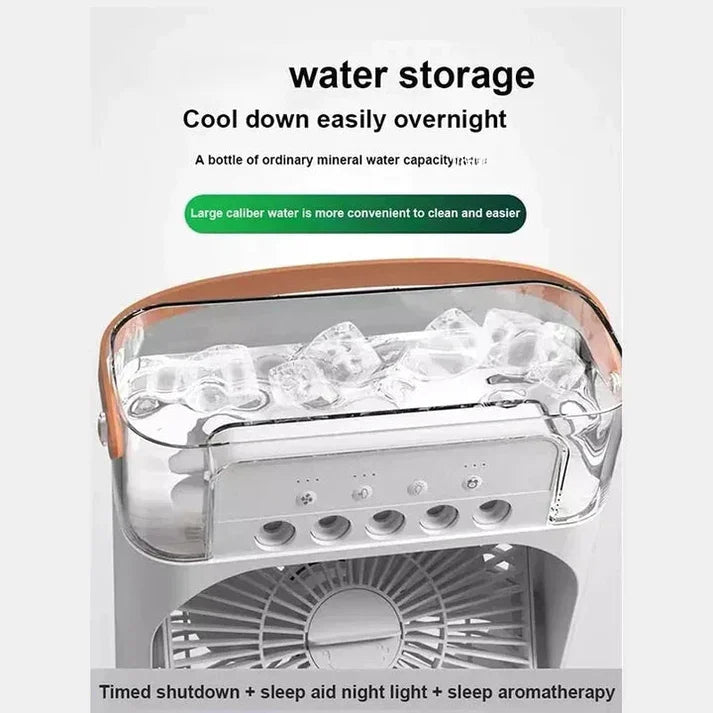 Product with water storage feature and text on a white background