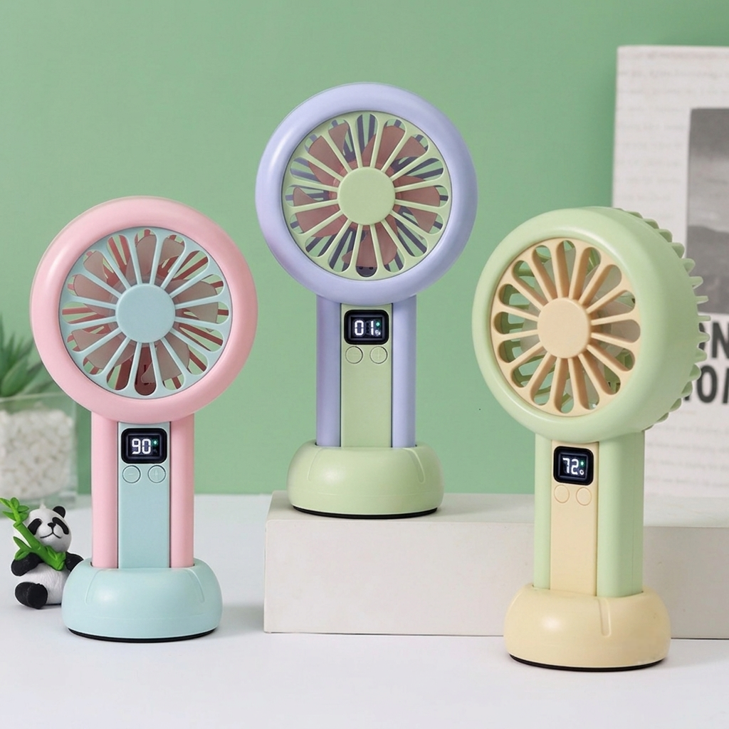 Portable Cooling Fan with Real Time Battery Display