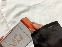 Rechargeable folding turbo fan transformed into a 180-degree desktop stand.