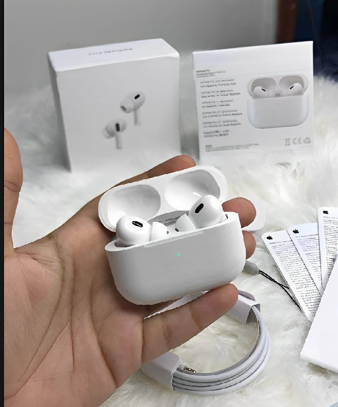 White AirPods Pro 2 Wireless Earbuds with Touch Controls